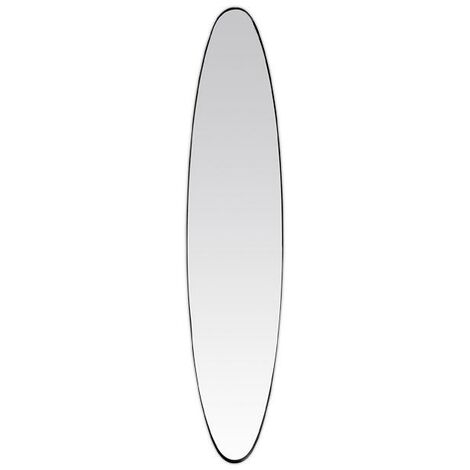 Miroir ovale aux bords fins noir 24x118cm