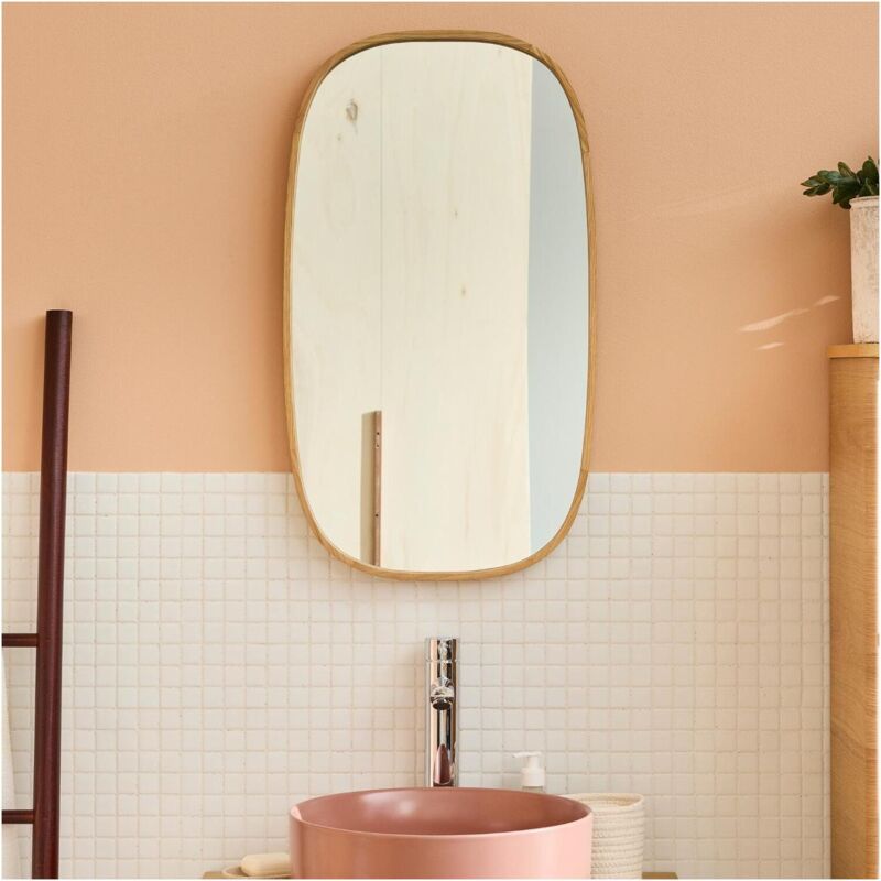 Miroir ovale chêne meloe 40x70cm