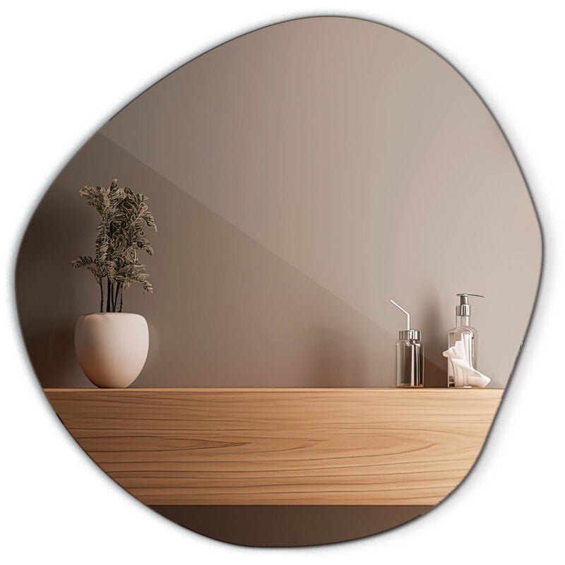 Miroir ovale de forme irrégulière pour salle de bain 57,5 cm x 58 cm