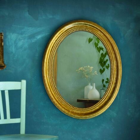 Miroir ovale doré 60 x 75 cm - Manderley