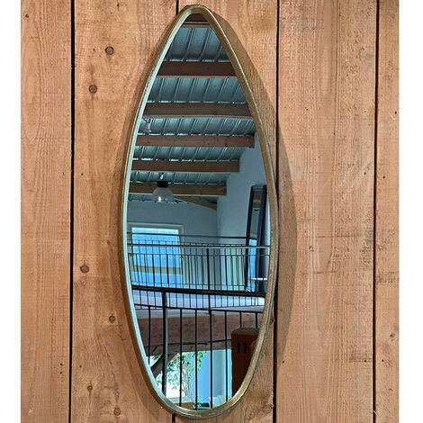 Miroir ovale en aluminium doré 47x4x119cm