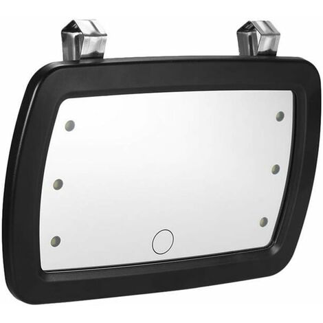 Miroir Pare-soleil de Voiture, Miroir de Courtoisie à 6 LED Miroir de Maquillage Automobile Miroir Cosmétique avec Ecran Tactile pour Voiture Camion SUV