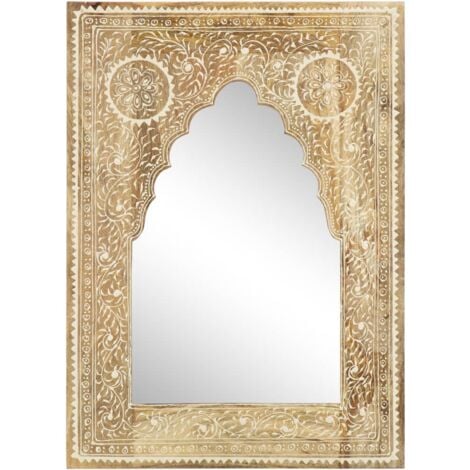 Miroir peint à la main 40x55 cm Bois de manguier solide vidaXL