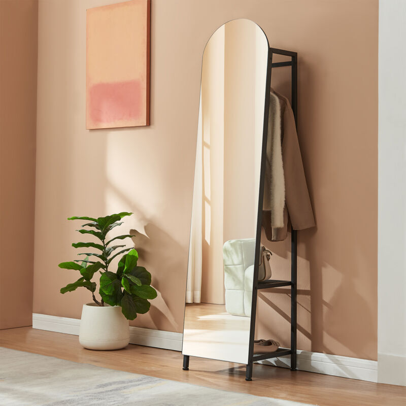 Miroir penderie Frenraby 165 x 40 x 35 cm noir [en.casa]