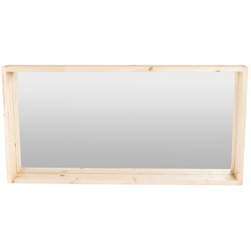 Miroir pin massif 90 x 65 cm Chamonix - Miel