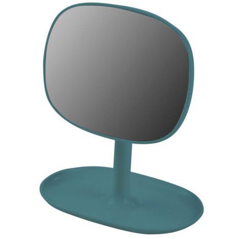 Miroir & Plateau à Bijoux "Vitamine II" 19cm Bleu Canard