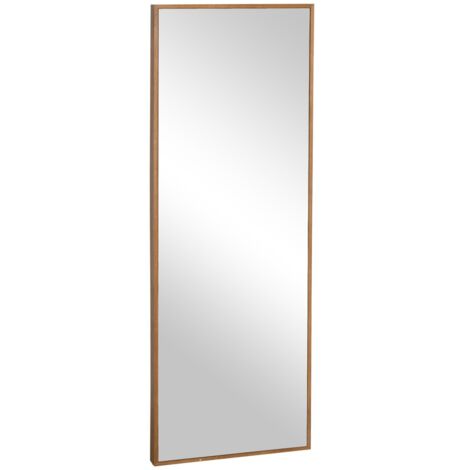 Miroir pleine longueur 45x4.8x125cm cadre bois naturel - Dressing, couloir, chambre - Fixation murale incluse