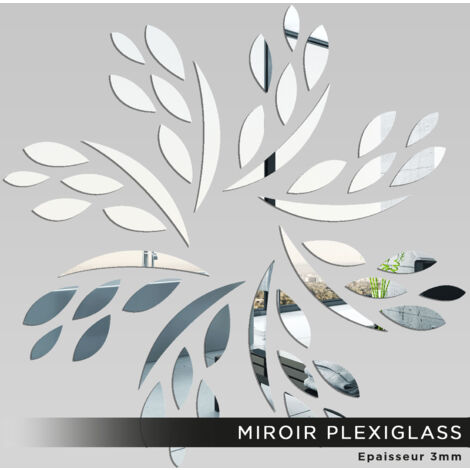 Miroir Plexiglass - Feuille - 60x60 cm