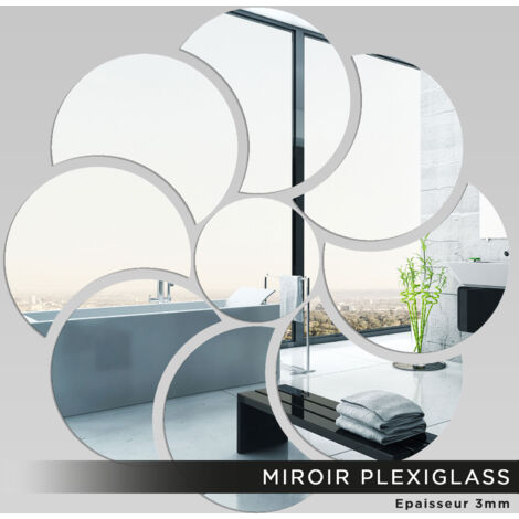 Miroir Plexiglass - Fleur - 100x100 cm