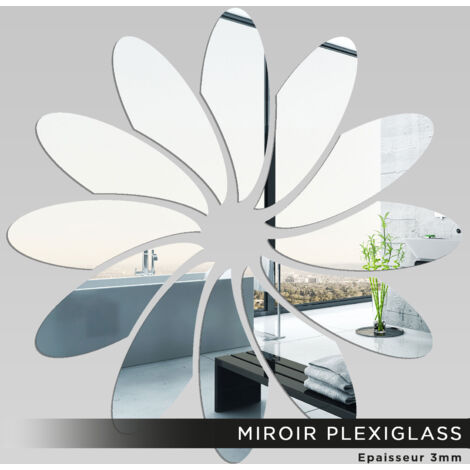Miroir Plexiglass - Fleur - 100x100 cm