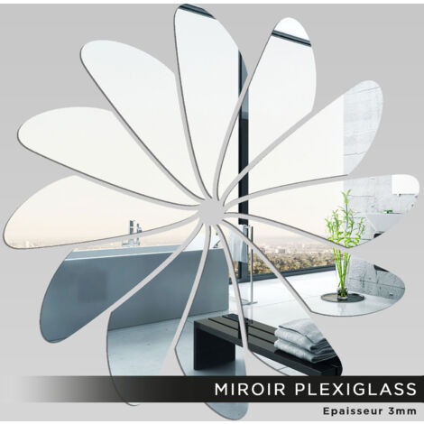 Miroir Plexiglass - Fleur - 100x100 cm