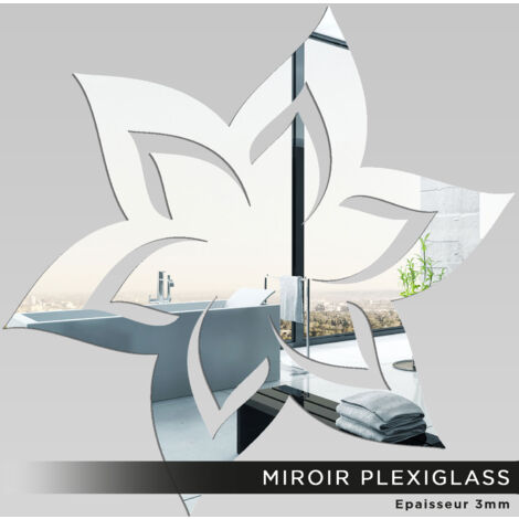 Miroir Plexiglass - Fleur - 40x40 cm