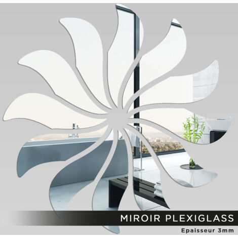 Miroir Plexiglass - Fleur - 60x60 cm