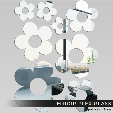 Miroir Plexiglass - Fleurs - 60x80 cm