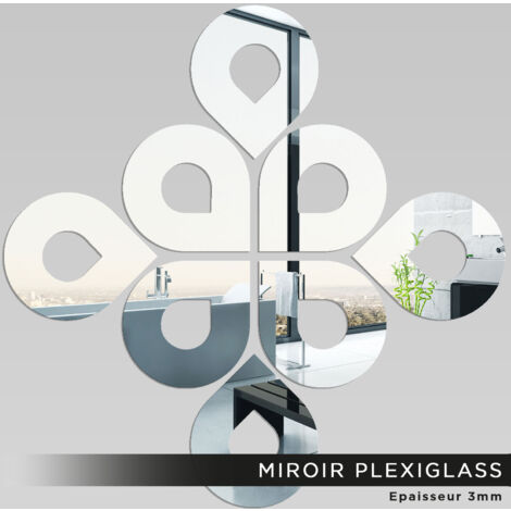Miroir Plexiglass - Gouttes design - 40x40 cm