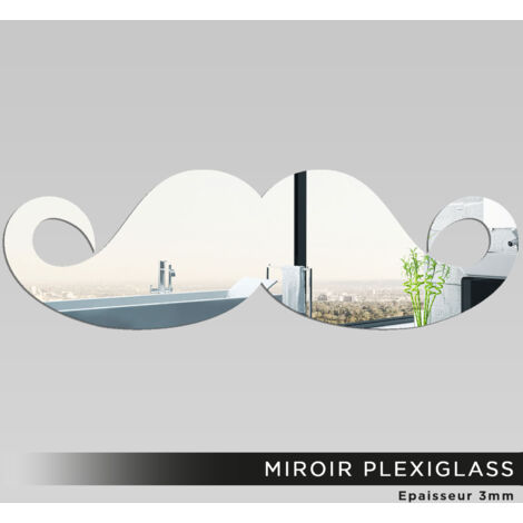 Miroir Plexiglass - Moustache - 12x40 cm