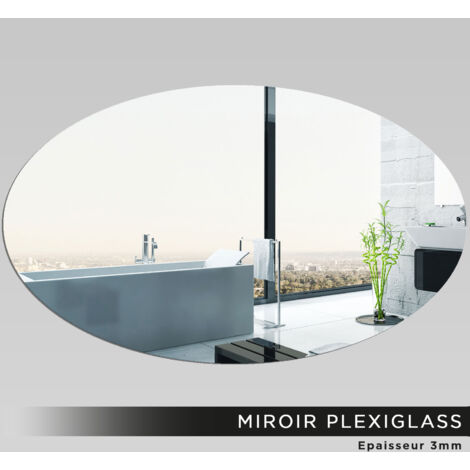 Miroir Plexiglass - Ovale horizontale - 3x5 cm