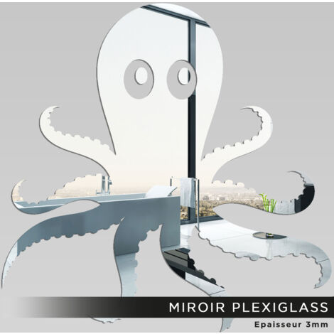 Miroir Plexiglass - Pieuvre - 40x40 cm