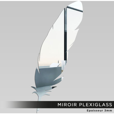 Miroir Plexiglass - Plume - 14x30 cm