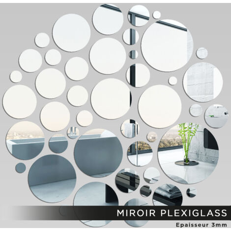 Miroir Plexiglass - Rond en folie - 39x40 cm