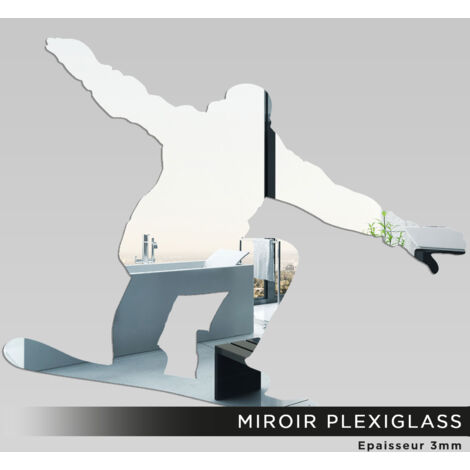 Miroir Plexiglass - Snowboarder - 40x50 cm