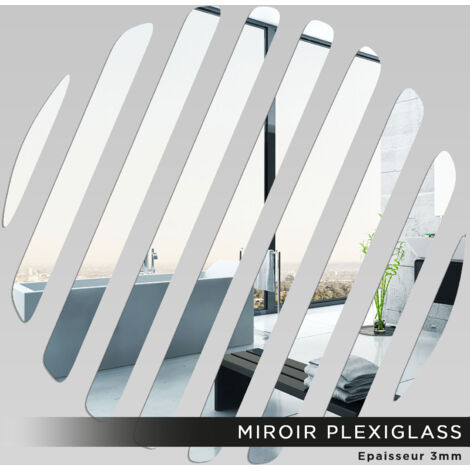 Miroir Plexiglass - Traits design - 40x40 cm