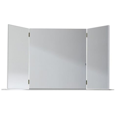 Miroir pliable avec étagère laqué blanc Ellia