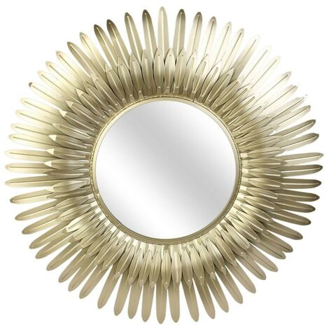 Miroir plumes dorées D53