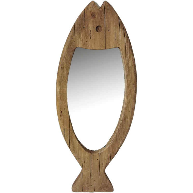 Miroir poisson en bois recyclé Petit modèle