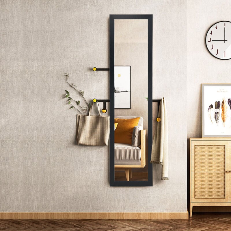 Design In - Miroir Psyché Autoportant 155x37cm Style Scandinave Noir CW97474