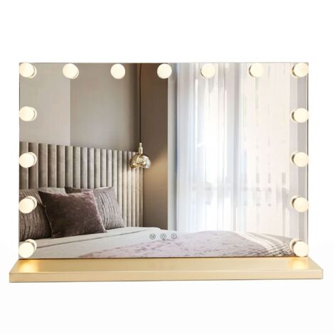 Miroir Rea Hollywood Led Gold