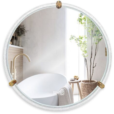MIROIR REA LED BL805 70CM BLACK GOLD