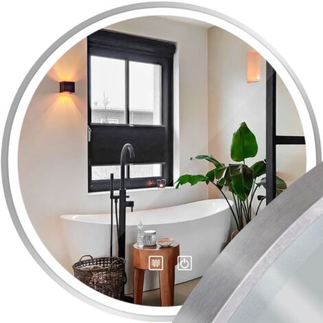 Miroir Rea Mmj Brush Steel 90Cm Led