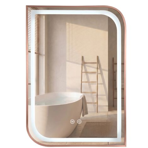 Miroir Rea Zone 70X50 Led Brush Rose Gold
