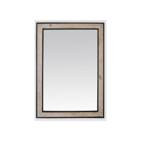 Miroir rectangle en bois et métal 73x103cm