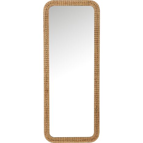 Miroir rectangle en bois naturel style scandinave chaleureux - Bois naturel clair et verre transparent
