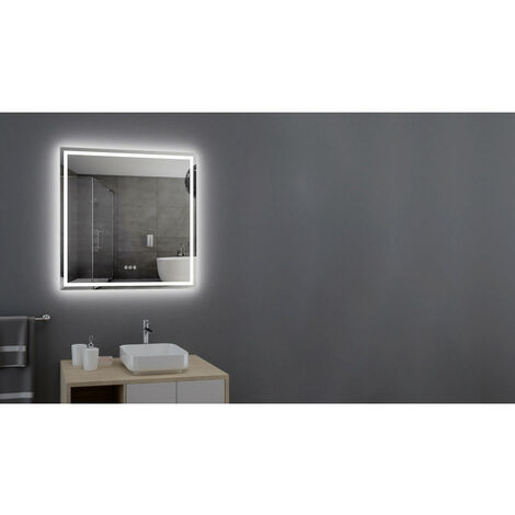 Miroir rectangle, LED 80x80 cm avec variateur de lumière - AMBIANCE