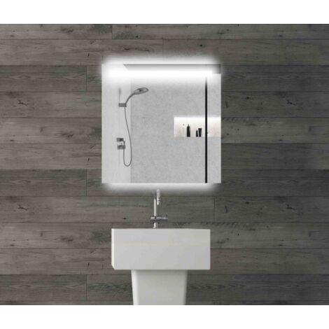Miroir rectangle, LED et rétroéclairage 70x70 cm - HORIZON