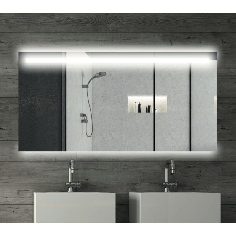 Miroir rectangle, led et rétroéclairage 70x120 cm - horizon