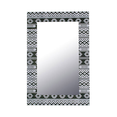 main image of "Miroir rectangulaire 40x60 cm avec décor noir et blanc"