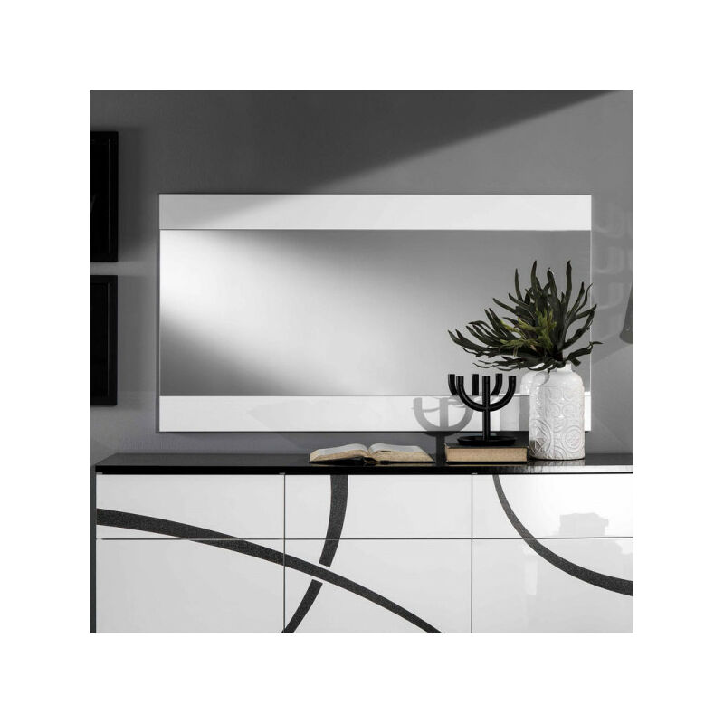 TMM - Miroir rectangulaire Blanc laqué - cross - l 150 x l 2 x h 81 cm