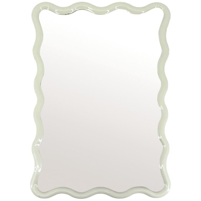 Miroir rectangulaire cadre ondulé coloris ivoire 6040cm