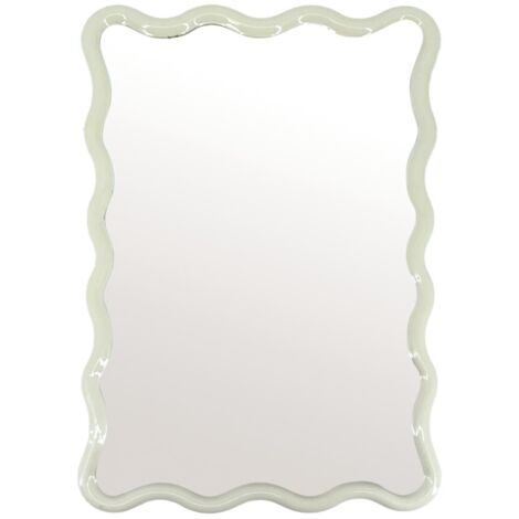Miroir rectangulaire cadre ondulé coloris ivoire 6040cm