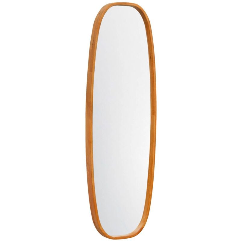 Sweeek - Miroir rectangulaire jamie en bois d'hévéa. bords arrondis. couleur bois clair. 120 cm