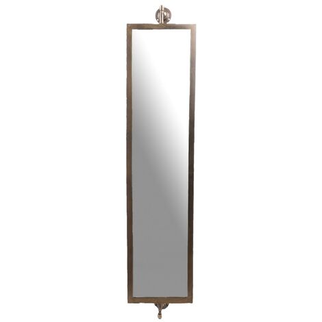 Miroir rectangulaire pivotant en métal doré vieilli H106 - HERCULE