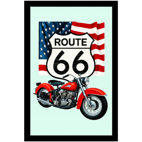 Miroir rectangulaire sérigraphié route 66