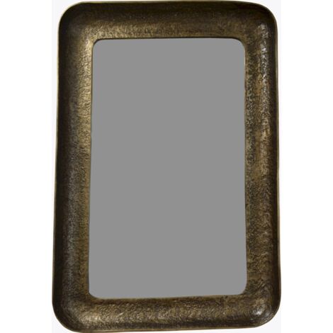 Miroir rectangulaire style vintage cadre laiton patiné - laiton antique patiné
