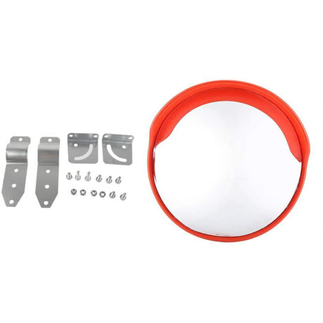 Miroir Réfléchissant Extérieur 45CM pour la Sécurité Routière avec Visière Anti-Pluie - KZQ
