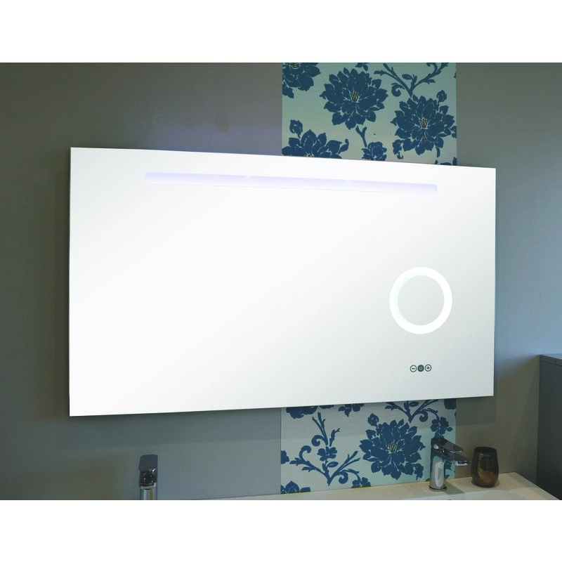 Ondee - Miroir de salle de bain rétro-éclairant froya - Argent - 100x70cm - Verre - Multi-fonctions