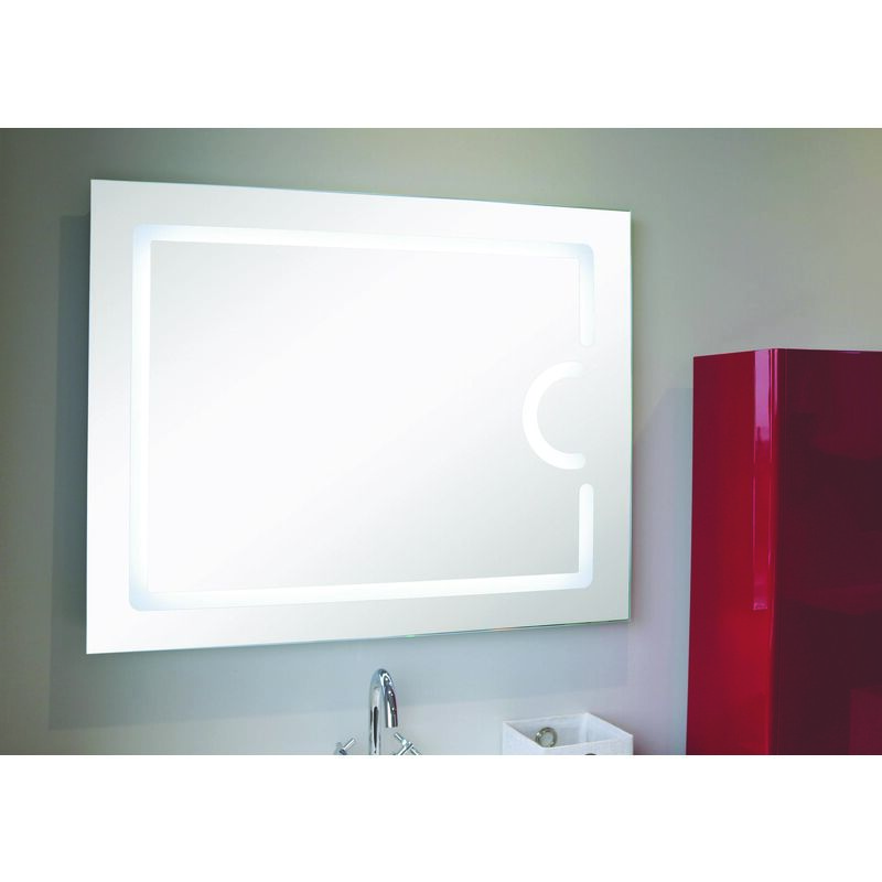 Ondee - Miroir rétro-éclairant nevis - Argent - 100x80cm - Verre - Fonction antibuée